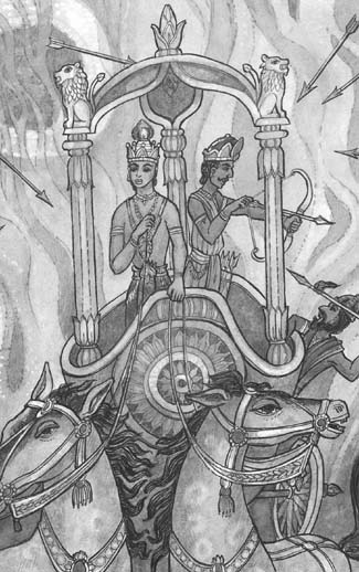 Krishna en Arjuna